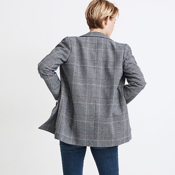 Madewell Dorset Blazer in Navy Glen Plaid Size XXS - Picture 2 of 4